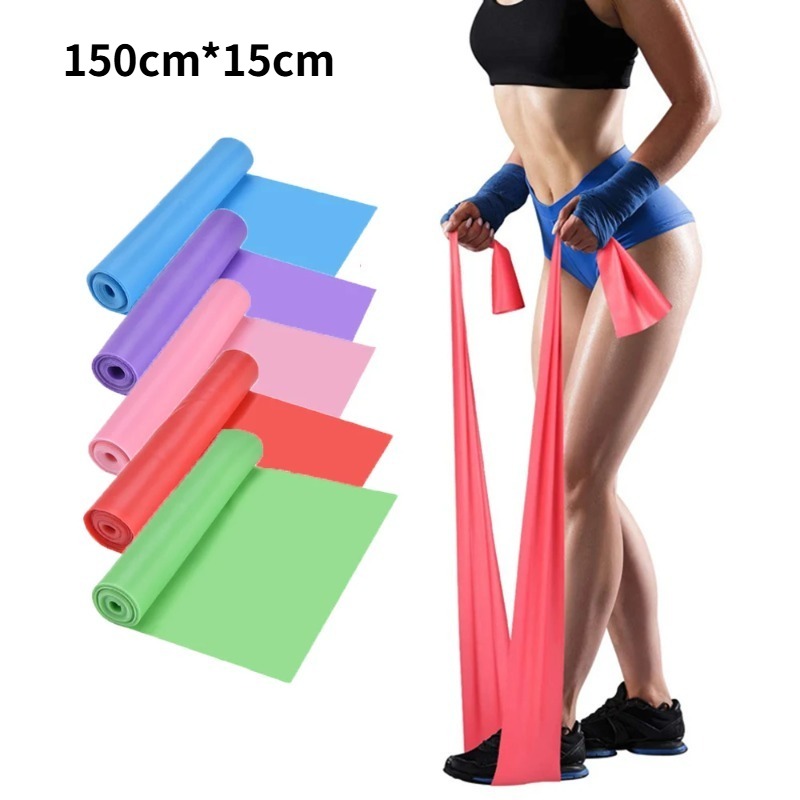 Pilates Bar Kit With Resistance Bands - Naturalne lateksowe gumy oporowe, elastyczne taśmy