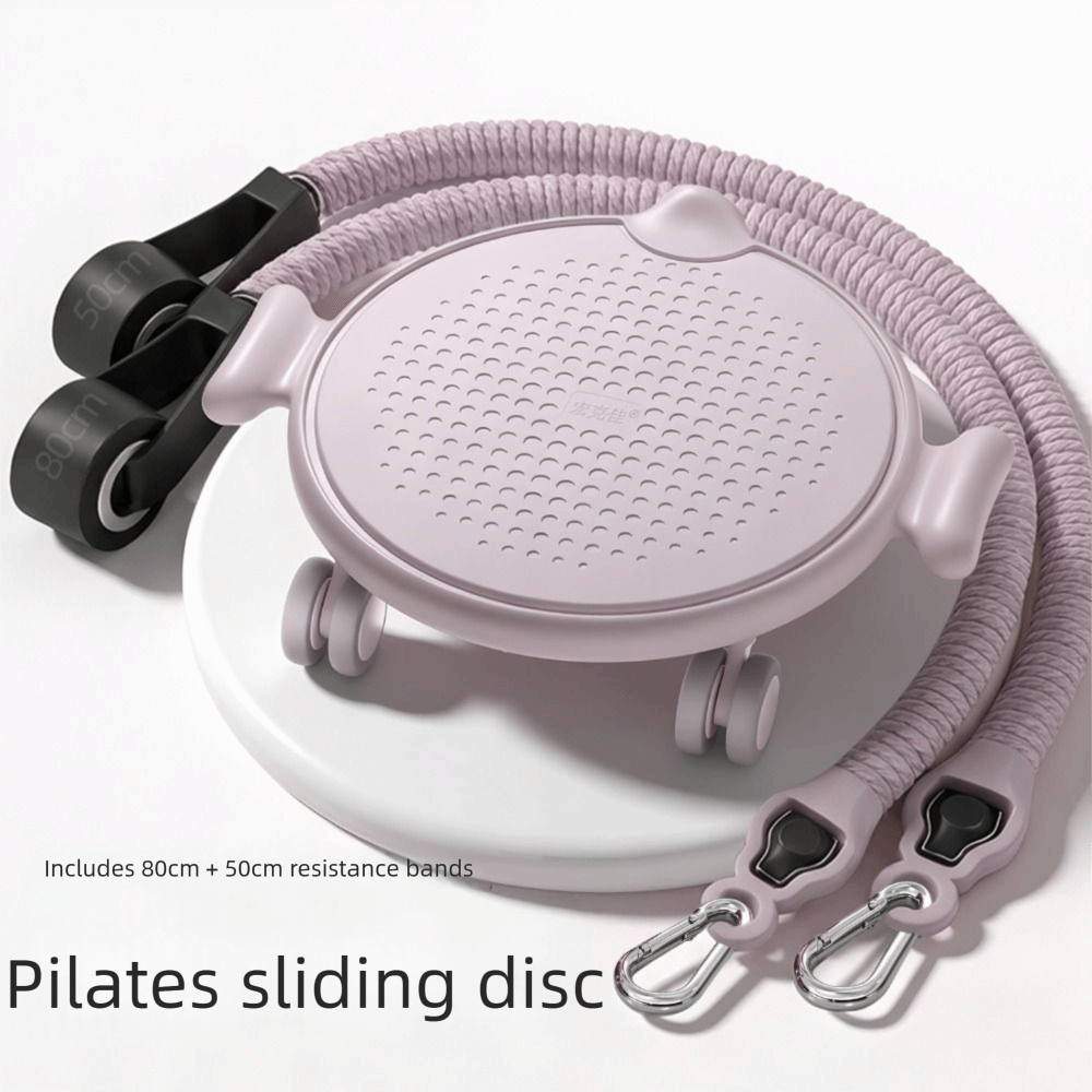 Ab Roller Wheel With Elbow Support - Cicha płytka do pilatesu z taśmą