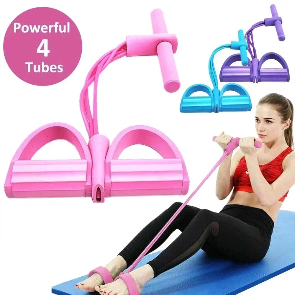 Resistance Bands Set With Handles - Elastyczne taśmy oporowe 4/6 poziomów z